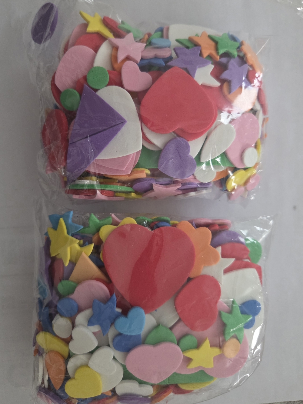 Assorted Foam Shapes Pack - Multicolor Heart & Star Confetti